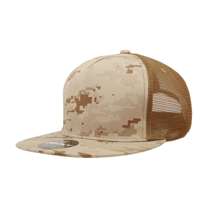 Decky-1040-5 Panel High Profile Structured Cotton Blend Trucker