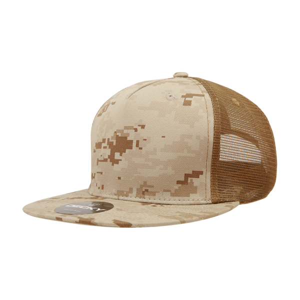 Decky-1040-5 Panel High Profile Structured Cotton Blend Trucker - DDG