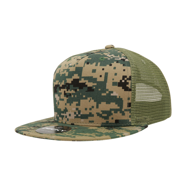 Decky-1040-5 Panel High Profile Structured Cotton Blend Trucker - MCU