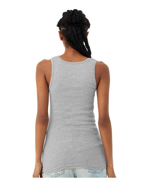 BELLA+CANVAS 1081 Women's Micro Rib Tank - Athletic Heather - OnModelBack