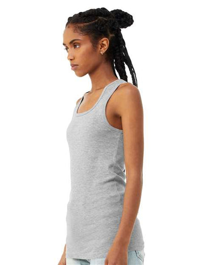 BELLA+CANVAS 1081 Women's Micro Rib Tank - Athletic Heather - OnModelSide
