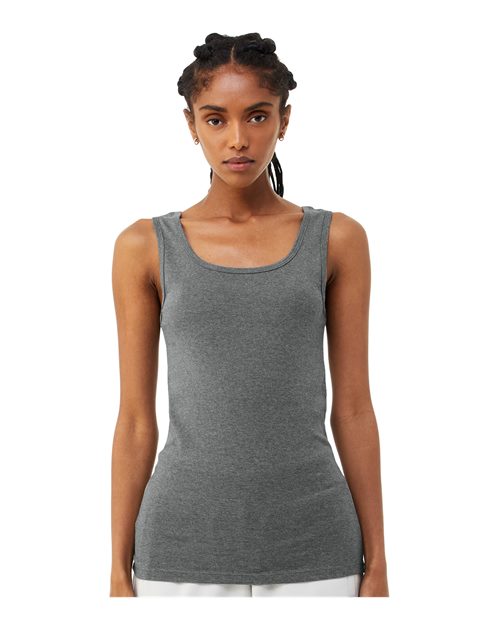 BELLA+CANVAS 1081 Women's Micro Rib Tank - Deep Heather - OnModelFront