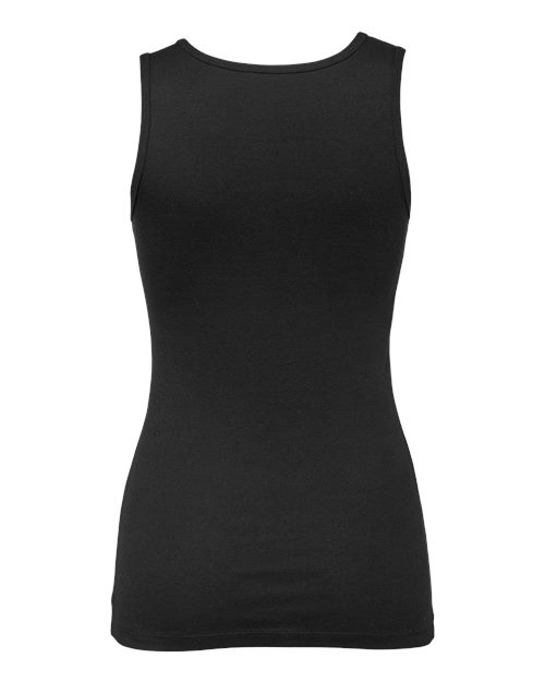 BELLA+CANVAS 1081 Women's Micro Rib Tank - Solid Black Blend - Back