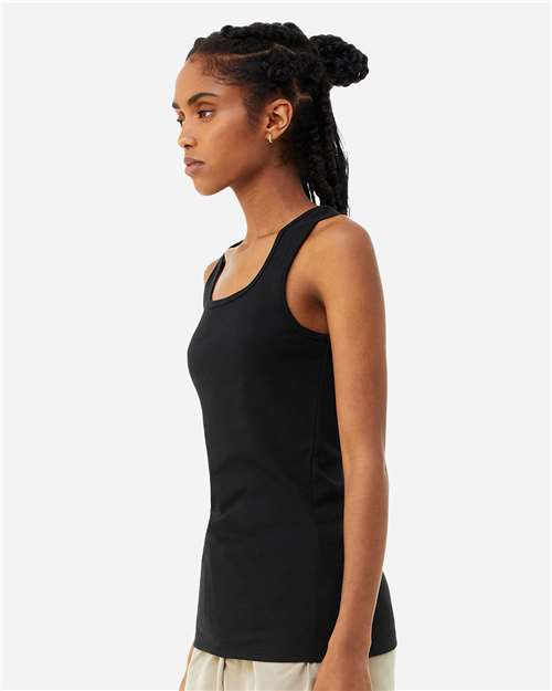 BELLA+CANVAS 1081 Women's Micro Rib Tank - Solid Black Blend - OnModelSide