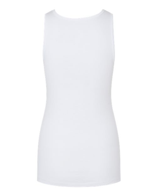 BELLA+CANVAS 1081 Women's Micro Rib Tank - Solid White Blend - Back