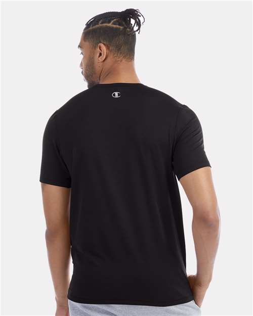 Champion CHP160 Unisex Sport T-Shirt - Black - OnModelBack