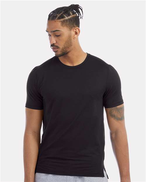 Champion CHP160 Unisex Sport T-Shirt - Black - OnModelFront