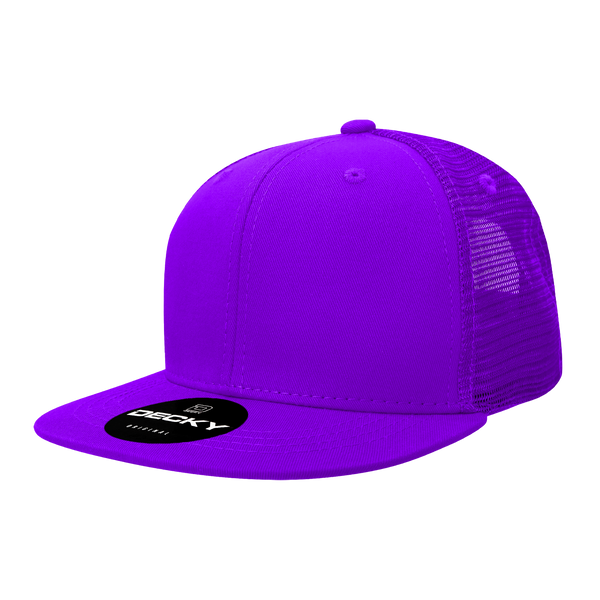 Decky-1052-6 Panel High Profile Structured Acrylic/Polyester Trucker - Purple