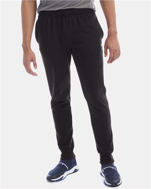 Champion P930 Unisex Powerblend® Fleece Joggers - Black - OnModelFront