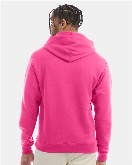 Champion S700 Unisex Powerblend® Hooded Sweatshirt - Wow Pink - OnModelBack