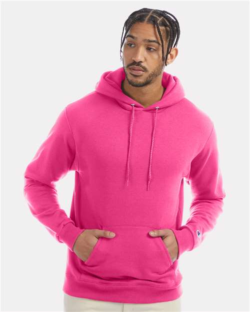 Champion S700 Unisex Powerblend® Hooded Sweatshirt - Wow Pink - OnModelFront