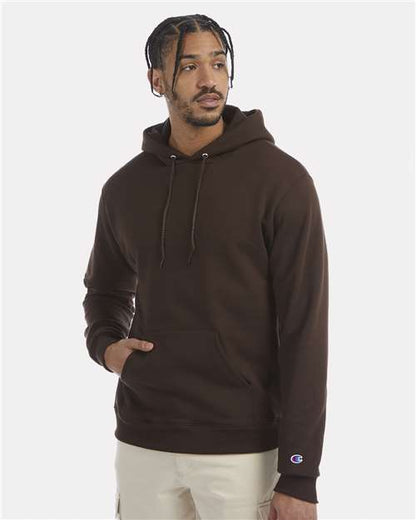 Champion S700 Unisex Powerblend® Hooded Sweatshirt - Chocolate Brown - OnModelFront