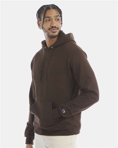 Champion S700 Unisex Powerblend® Hooded Sweatshirt - Chocolate Brown - OnModelSide