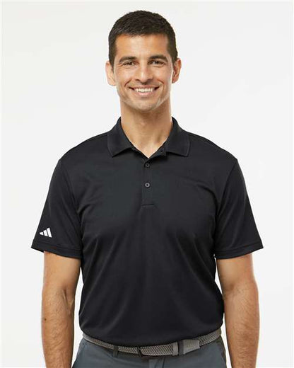 adidas A430 Men's Performance Piqué Polo - Black - OnModelFront