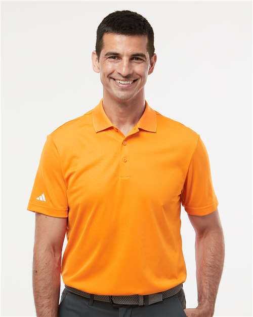 adidas A430 Men's Performance Piqué Polo - Bright Orange - OnModelFront