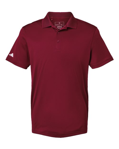 adidas A430 Men's Performance Piqué Polo - Collegiate Burgundy - Front