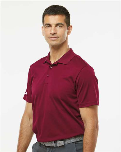 adidas A430 Men's Performance Piqué Polo - Collegiate Burgundy - OnModelSide