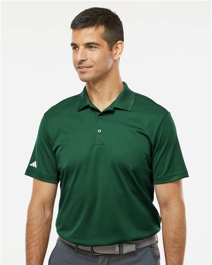 adidas A430 Men's Performance Piqué Polo - Collegiate Green - OnModelFront