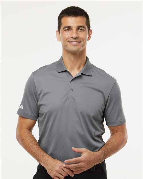 adidas A430 Men's Performance Piqué Polo - Grey Three - OnModelFront