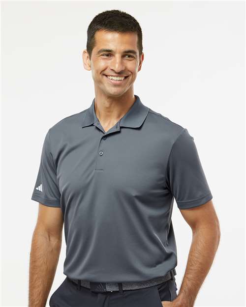 adidas A430 Men's Performance Piqué Polo - Onix - OnModelFront