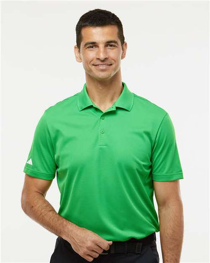 adidas A430 Men's Performance Piqué Polo - Vivid Green - OnModelFront