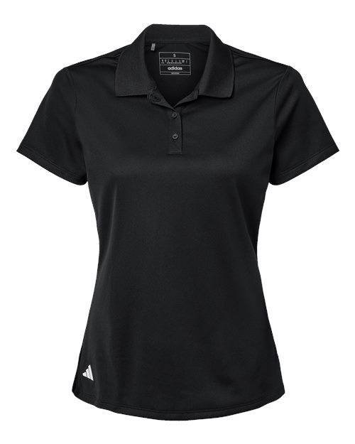 adidas A431 Women's Performance Piqué Polo - Black - Front