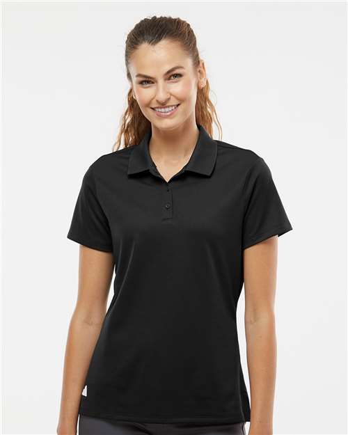adidas A431 Women's Performance Piqué Polo - Black - OnModelFront