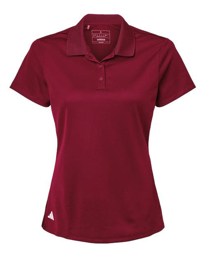 adidas A431 Women's Performance Piqué Polo - Collegiate Burgundy - Front