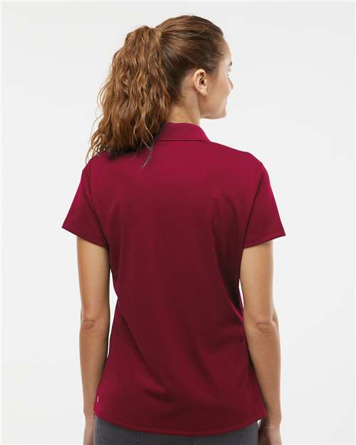adidas A431 Women's Performance Piqué Polo - Collegiate Burgundy - OnModelBack