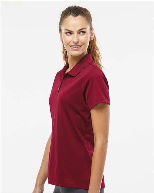 adidas A431 Women's Performance Piqué Polo - Collegiate Burgundy - OnModelSide