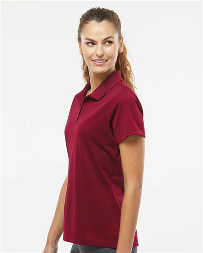 adidas A431 Women's Performance Piqué Polo - Collegiate Burgundy - OnModelSide