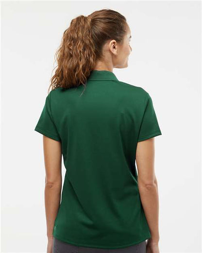 adidas A431 Women's Performance Piqué Polo - Collegiate Green - OnModelBack