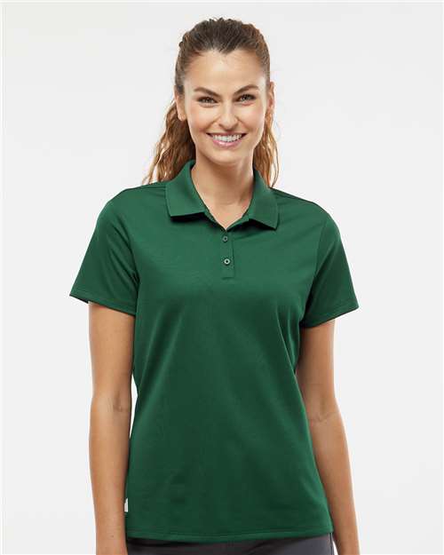adidas A431 Women's Performance Piqué Polo - Collegiate Green - OnModelFront