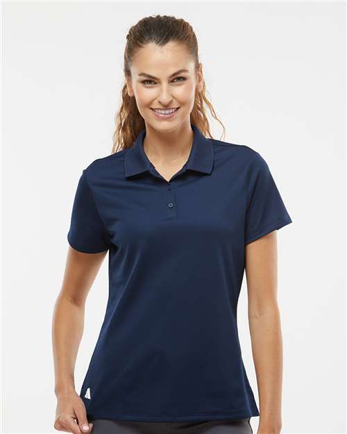 adidas A431 Women's Performance Piqué Polo - Collegiate Navy - OnModelFront
