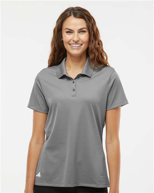 adidas A431 Women's Performance Piqué Polo - Grey Three - OnModelFront