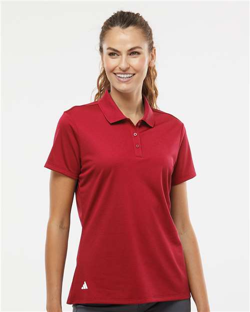 adidas A431 Women's Performance Piqué Polo - Power Red - OnModelFront