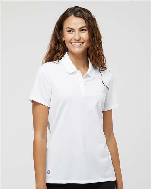 adidas A431 Women's Performance Piqué Polo - White - OnModelFront