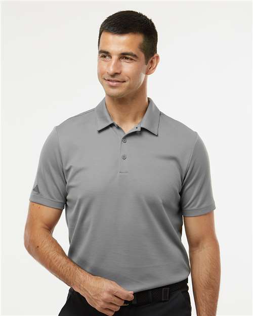adidas A580 Men's Micro Piqué Polo - Grey Three - OnModelFront