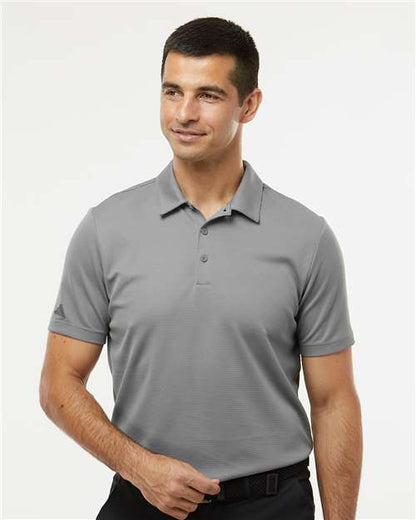 adidas A580 Men's Micro Piqué Polo - Grey Three - OnModelFront