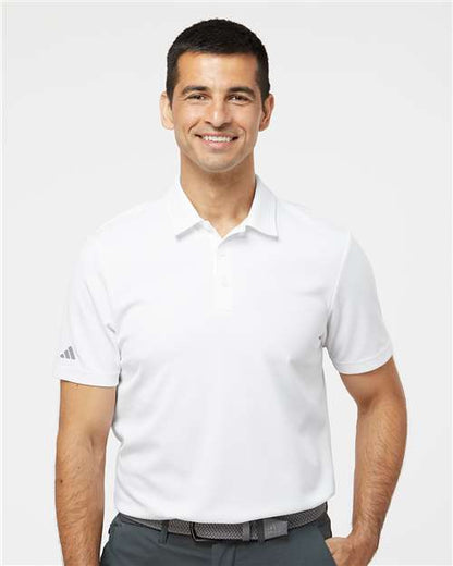 adidas A580 Men's Micro Piqué Polo - White - OnModelFront