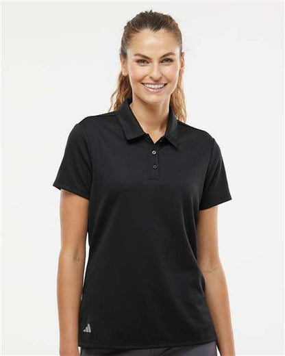 adidas A581 Women's Micro Piqué Polo - Black - OnModelFront