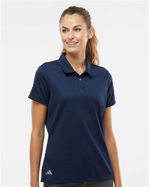 adidas A581 Women's Micro Piqué Polo - Collegiate Navy - OnModelFront
