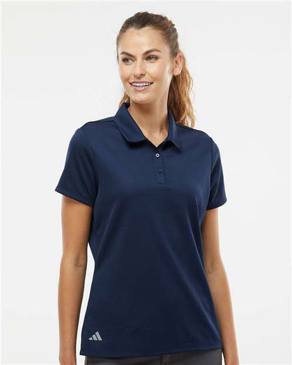 adidas A581 Women's Micro Piqué Polo - Collegiate Navy - OnModelFront
