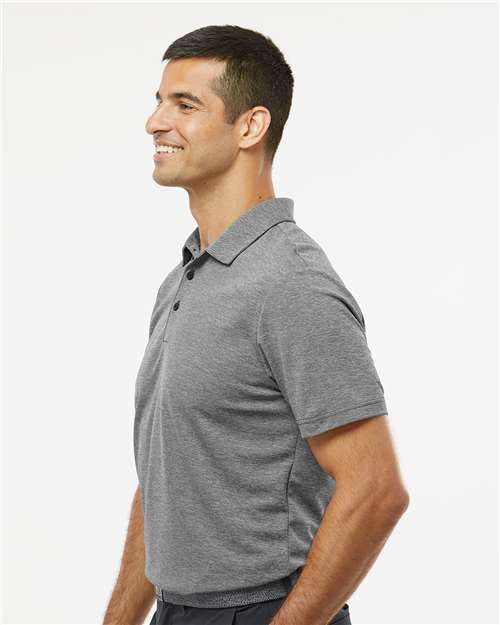 adidas A582 Men's Heathered Polo - Black Melange - OnModelSide