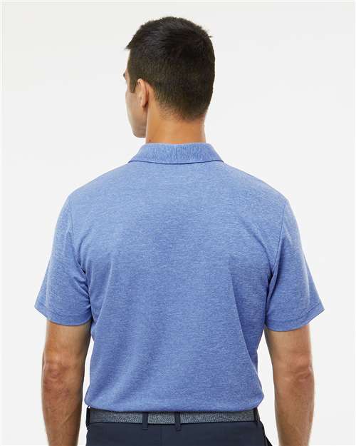 adidas A582 Men's Heathered Polo - Collegiate Royal Melange - OnModelBack