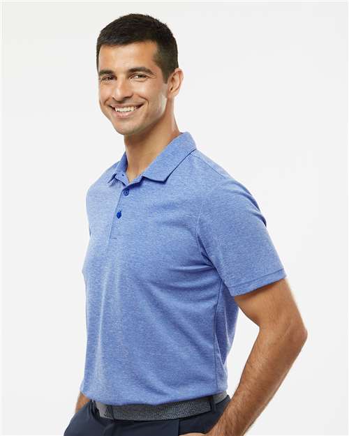 adidas A582 Men's Heathered Polo - Collegiate Royal Melange - OnModelSide