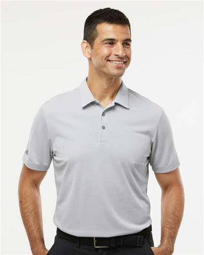 adidas A582 Men's Heathered Polo - Grey Two Melange - OnModelFront