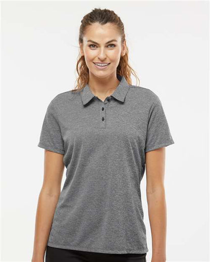adidas A583 Women's Heathered Polo - Black Melange - OnModelFront