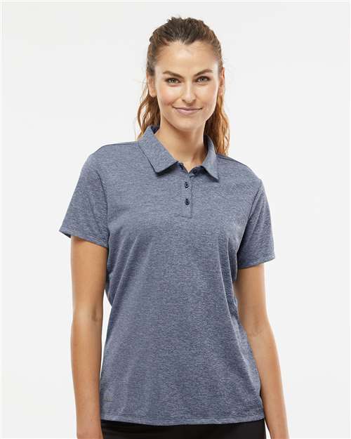 adidas A583 Women's Heathered Polo - Collegiate Navy Melange - OnModelFront