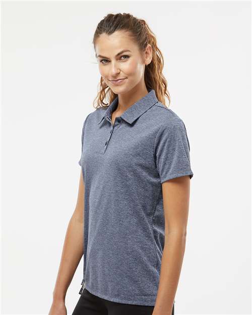 adidas A583 Women's Heathered Polo - Collegiate Navy Melange - OnModelSide